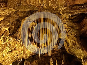 Stalactites in BallÃÂ±ca Cave in Tokat photo